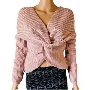 Mimi's de Joss Twisted Cropped Knit Sweater